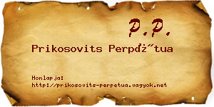 Prikosovits Perpétua névjegykártya